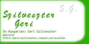 szilveszter geri business card